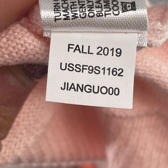 US Polo Assn Sweater Womens L Rose Pink Star Knit Pullover Layering Crew Neck NE - Picture 10 of 10
